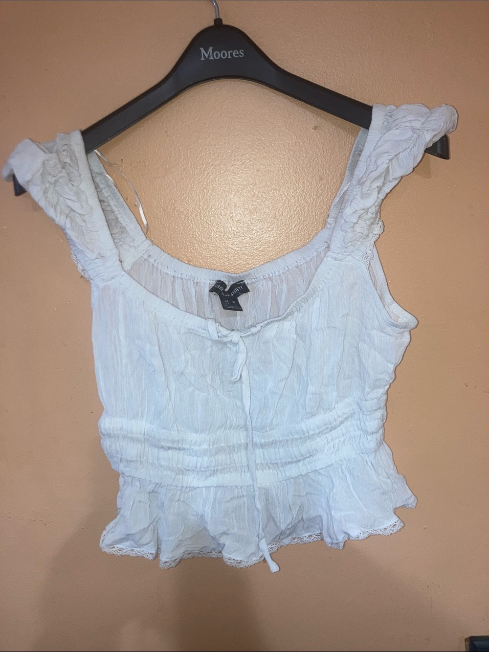 Streetwear Society White Ruffled Tank Top